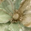 Decorator's Warehouse 22" x 11" Sage & Platinum Velvet Glitter Magnolia Stem > Christmas Decor|2026 New Additions