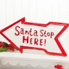 Decorator's Warehouse 17" x 9" Santa Stop Here Metal Sign > Best Sellers|North Pole Party