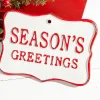 Decorator's Warehouse 10" x 7" Season's Greetings Metal Sign > Cardinal|Christmas Decor