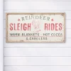 Decorator's Warehouse 24" x 48" Sleigh Rides Metal Wall Decor > Farmhouse|Christmas Accents