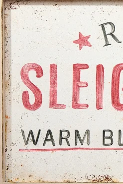 Decorator's Warehouse 24" x 48" Sleigh Rides Metal Wall Decor > Farmhouse|Christmas Accents