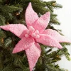 Decorator's Warehouse 20” x 12" Sugared Cotton Candy Poinsettia Stem > Christmas Decor|Valentine'S Decor