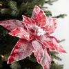 Decorator's Warehouse 22” x 13" Sugar Poinsettia Spray - Red > Christmas Decor|Christmas Flowers