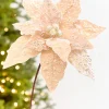 Decorator's Warehouse 19" x 13.5" Taupe Poinsettia Stem > Sugar & Spice|Christmas Decor