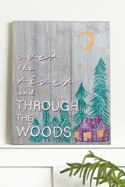Decorator's Warehouse 20" x 16" Through the Woods Wooden Sign > Winter Woodland|Christmas Decor