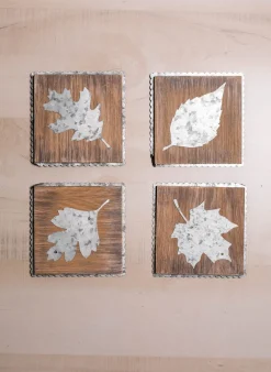 Decorator's Warehouse 5.5" x 5.5" Tin Galvanized Leaf Wall Decor > Christmas Decor