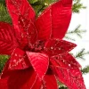 Decorator's Warehouse 20" x 15" Velvet Jewel Poinsettia Stem > Cardinal|Nutcracker