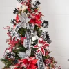 Decorator's Warehouse 24” x 13" Velvet/Plaid Poinsettia Stem > Best Sellers|Christmas Sale
