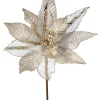 Decorator's Warehouse 20” x 13" Velvet Sheer Blush Poinsettia Stem > Christmas Decor|Natural Elegance