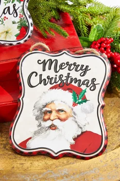 Decorator's Warehouse 7" x 6" Vintage Christmas Embossed Sign > Christmas Ornaments|Cardinal