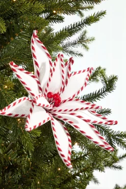 Decorator's Warehouse 19" x 12" White and Red Poinsettia Stem > Christmas Decor|Believe