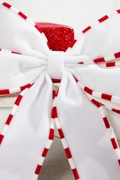 Decorator's Warehouse 13.5" x 9" White Bow Ornament > Christmas Decor|Storyville