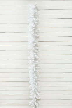 Decorator's Warehouse 9' x 12" White Crystal Spruce Garland > White Christmas|Christmas Decor