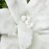 Decorator's Warehouse 22" x 12" White Fur Jewel Poinsettia Stem > White Christmas|Christmas Decor