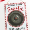 Decorator's Warehouse 16" x 12" White With Peppermint Trim Santa Surveillance Sign > North Pole Party|Christmas Decor