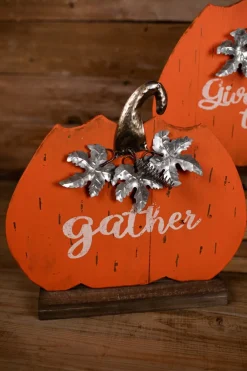 Decorator's Warehouse 15x16 Wooden/Metal Greeting Pumpkin > Fall Decor|Fall Decor