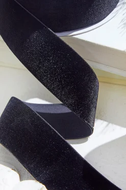 Decorator's Warehouse 1.5" x 10 Yard Black Unwired Velvet Ribbon > Christmas Ribbon|Nutcracker
