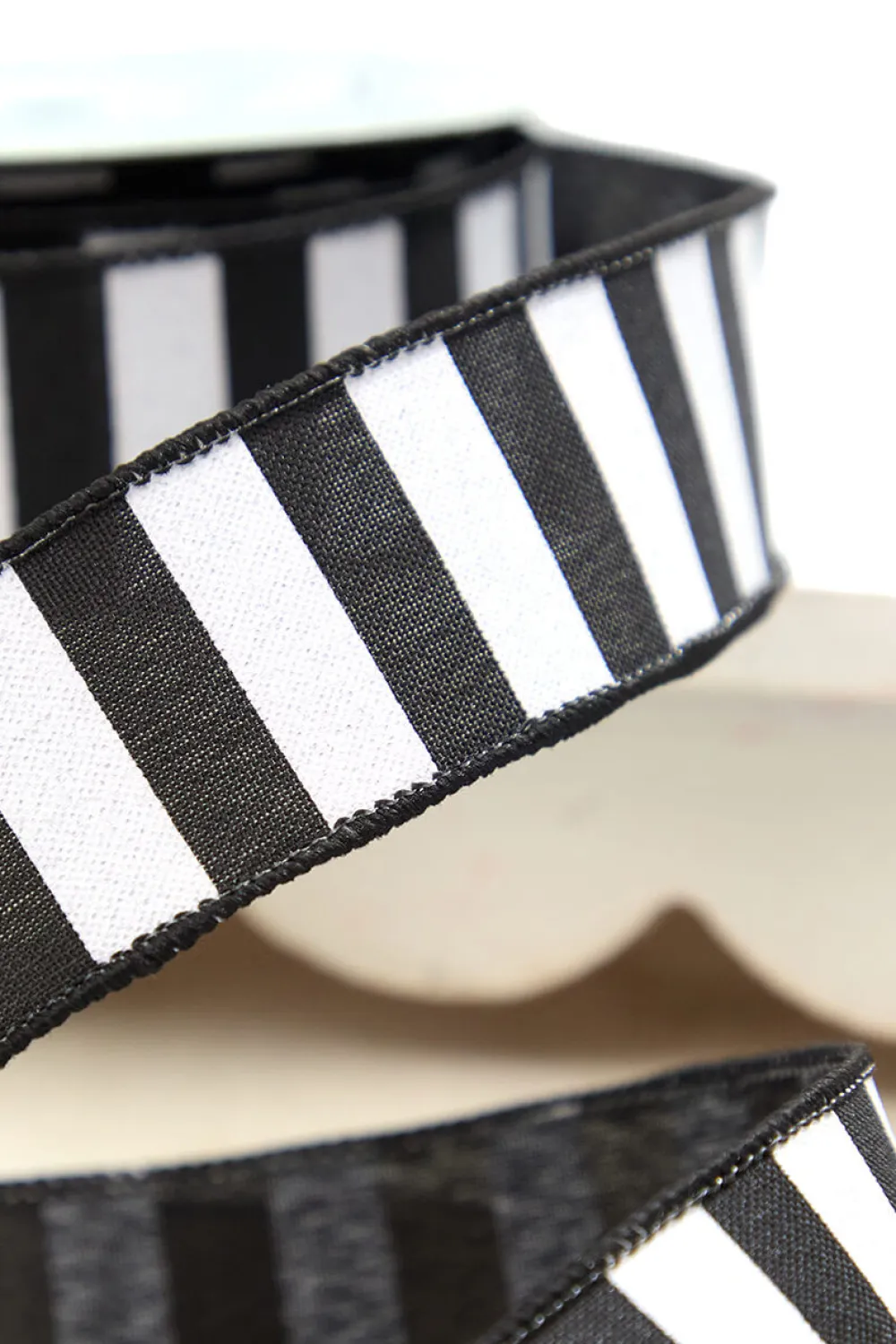 Decorator's Warehouse 1.5" x 10 Yard Black & White Halloween Stripe Ribbon > Halloween|Halloween