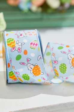 Decorator's Warehouse 2.5" x 10 Yard Blue Bunny Eggs Ribbon > Easter Decor|Easter Decor
