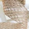 Decorator's Warehouse 4" x 10 Yard Champagne Mesh Wired Ribbon > Christmas Ribbon|Sugar & Spice