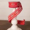 Decorator's Warehouse 1.5" x 10 Yard Christmas Red Cross Stitch Ribbon > Christmas Ribbon|Farmhouse
