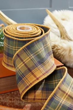 Decorator's Warehouse 4" x 5 Yard Cotton Highlands Luxe Plaid Ribbon > Winter Woodland|Christmas Ribbon