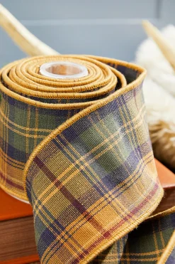 Decorator's Warehouse 4" x 5 Yard Cotton Highlands Luxe Plaid Ribbon > Winter Woodland|Christmas Ribbon