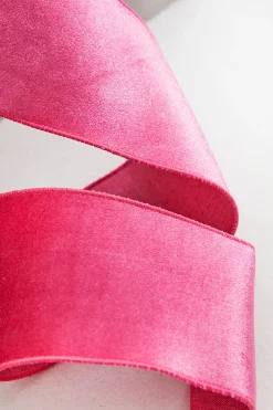 Decorator's Warehouse 4" x 10 Yard Fuchsia Pink Velvet Wired Ribbon > Christmas Ribbon|Valentine'S Ribbon