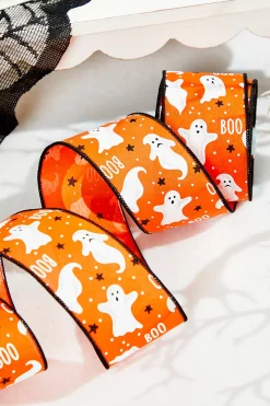 Decorator's Warehouse 2.5" x 10 Yard Ghosts/Boo Ribbon > Halloween|Halloween