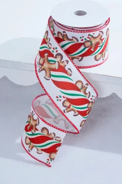 Decorator's Warehouse 2.5" x 10 Yard Gingerbread Man Wired Ribbon > Christmas Decor|Christmas Ribbon