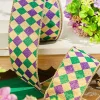 Decorator's Warehouse 2.5" x 10 Yard Gold, Green & Purple Diamond Patterned Ribbon > Mardis Gras|Mardi Gras