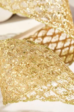 Decorator's Warehouse 4" x 10 Yard Gold Mesh Wired Ribbon > Christmas Ribbon|Nutcracker