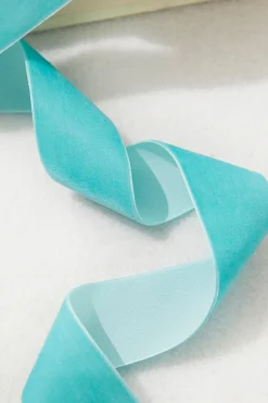Decorator's Warehouse 1.5" x 10 Yard Green Teal Unwired Velvet Ribbon > Christmas Ribbon|Christmas Decor