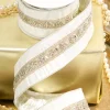 Decorator's Warehouse 2.5" x 5 Yard Jewel Trim Dupion Metallic Back Ribbon > Christmas Ribbon|Christmas Decor