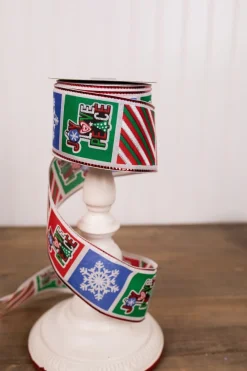 Decorator's Warehouse 2.5” x 10 Yard Multicolor Joy Love Peace Holiday Ribbon > Christmas Sale