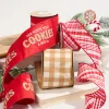 Decorator's Warehouse 4" x 5 Yard North Pole Cookies & Milk Co. Embroidered Red > Kristin'S Picks|Christmas Ribbon