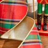 Decorator's Warehouse 4" x 10 Yard Nutcracker Plaid Dupioni Double Backed Wired Ribbon - Red > Christmas Ribbon|Nutcracker