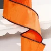 Decorator's Warehouse 4" x 10 Yard Orange Dupioni with Black Tinsel Edge Ribbon > Halloween|Halloween