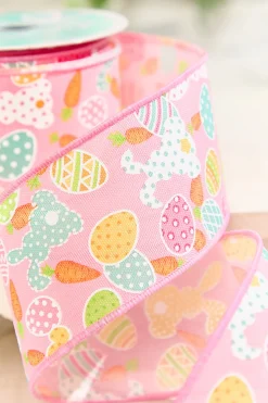 Decorator's Warehouse 2.5" x 10 Yard Pink Easter Patterned Ribbon > Easter Decor|Easter Decor