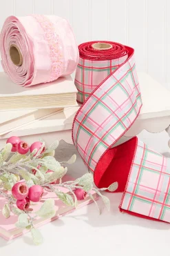 Decorator's Warehouse 4" x 5 Yard Pink Embellished Center Ribbon > Christmas Ribbon|Valentine'S Ribbon