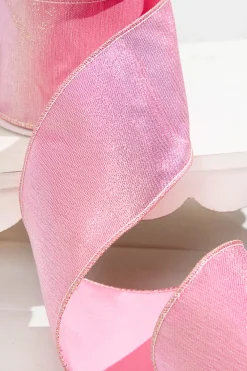 Decorator's Warehouse 4” x 5 Yard Pink Splash with Fused Tissue Back Ribbon > Christmas Ribbon|Valentine'S Ribbon