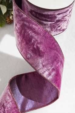 Decorator's Warehouse 4” x 10 Yard Purple Lavender Crown Velvet Metallic Back Ribbon > Christmas Ribbon|Retro Brites