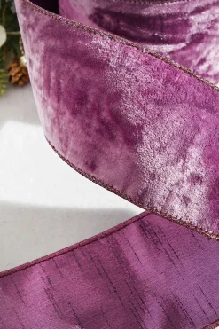 Decorator's Warehouse 4” x 10 Yard Purple Lavender Crown Velvet Metallic Back Ribbon > Christmas Ribbon|Retro Brites