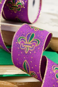 Decorator's Warehouse 2.5" x 10 Yard Purple Mardi Gras Ribbon > Mardis Gras|Mardi Gras