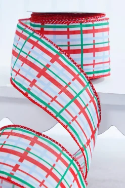 Decorator's Warehouse 2.5" x 10 Yard Red/Blue/Green Plaid Wired Ribbon > Christmas Ribbon|Christmas Sale
