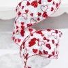 Decorator's Warehouse 2.5" X 10 Yard Red Glitter Heart Sheer White Ribbon > Valentine'S Ribbon|Christmas Decor