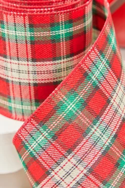 Decorator's Warehouse 4" x 10 Yard Red/Green/White Plaid Ribbon > Christmas Ribbon|Farmhouse