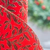 Decorator's Warehouse 4" x 10 Yard Red Velvet With Vine Wired Ribbon > Best Sellers|Christmas Ribbon