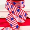 Decorator's Warehouse 1.5" x 10 Yard Red & White Striped Ribbon with Blue Stars > Patriotic Decor|Patriotic Decor