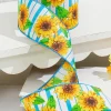 Decorator's Warehouse 2.5" x 10 Yards Blue Sunflower Ribbon > Christmas Decor|Spring Decor